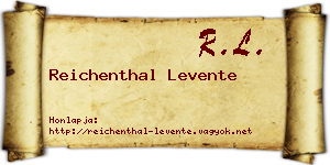 Reichenthal Levente névjegykártya